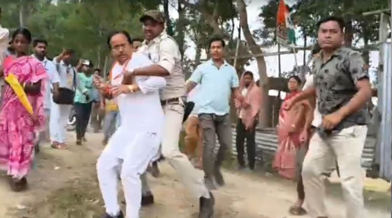 ​कुमारगंज में भारी बवाल: BJP उम्मीदवार शुभेंदु सरकार पर हमला