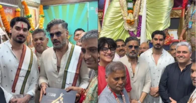 सुनील शेट्टी ने बेटे अहान के साथ किए ‘चिंचपोकली चा चिंतामणि’ के दर्शन, पंडाल में हुआ भव्य स्वागत